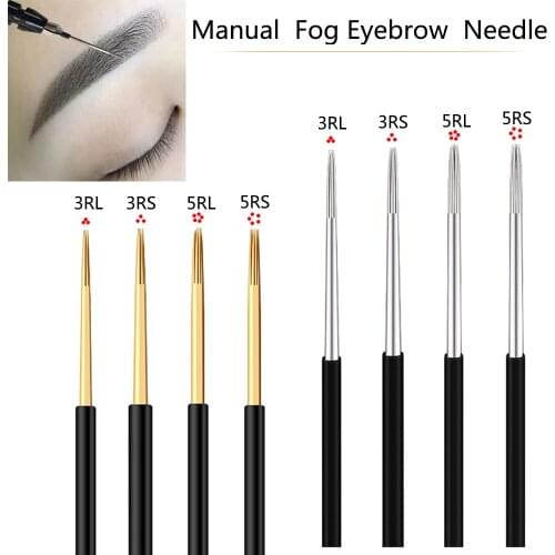 100pcs 3RS/3RL/5RL/5RS Disposable Permanent Makeup Needles Tattoo Needles Eyebrow Tattoo Makeup Kits play fog Needle