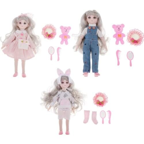 Handmade 11inch 13 Joints Ball Jointed Girl Doll Wear Clothes and Accessory