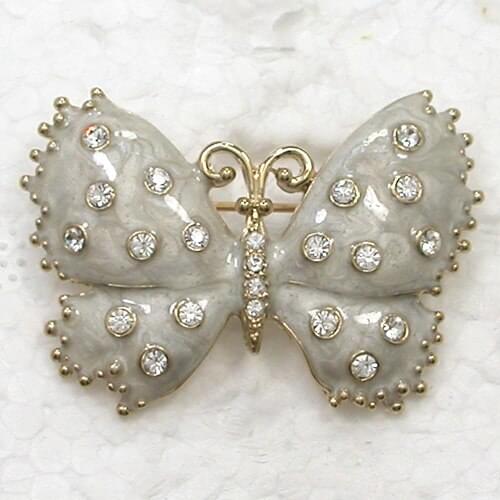 12pcs/lot Wholesale Fashion Brooch Crystal Rhinestone Enamel Butterfly Pin brooches C102116