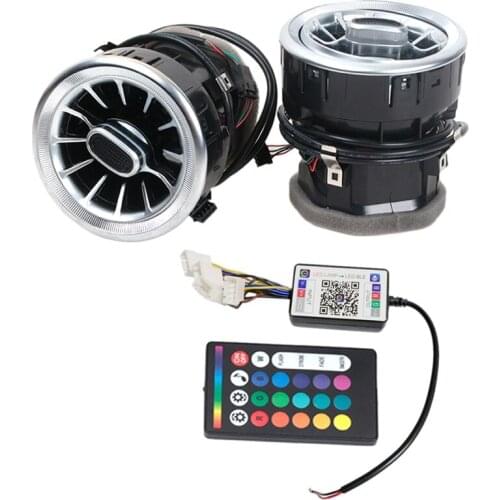 2PCS Dashboard Air Condition Vent Outlet Modification 64 Color LED Atmosphere Light for Benz Vito V250 2015-2020