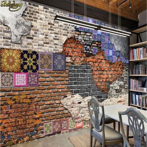 Beibehang Custom photo 3d wallpaper mural brick wall art nostalgic vintage background wall background painting papel de parede