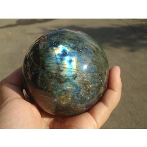 685g Madagascar NATURAL Labradorite QUARTZ CRYSTAL sphere ball 78mm