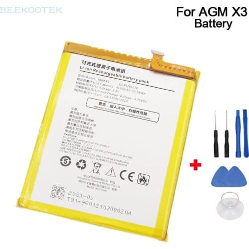New Original AGM X3 Cellphone Battery 4100mAh Repair Replacement Accessory For AGM X3 Smartphone