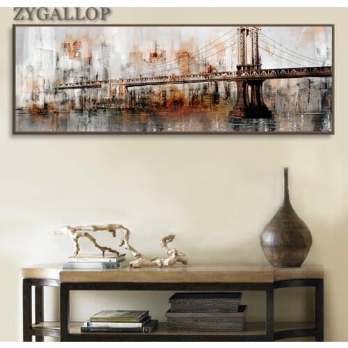 Large Canvas Painting Golden Gate Bridge Landscape Vintage Poster Modern Decor Wall Art Cuadros Wall Pictures for Living Room
