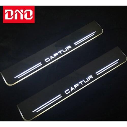 DNO Trim Pedal LED Car Light Door Sill Scuff Plate Pathway Dynamic Streamer Welcome Lamp For Renault Captur 2016 2017 2018