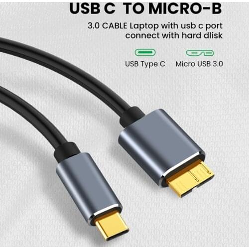 Micro B USB C 3.0 Cable Type-C To USB 3.0 Micro B Cable Connector 5Gbps External Hard Drive Disk Cable For Hard Drive Computer