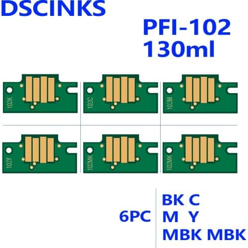 PFI-102 PFI104 Cartridge Chip for Canon IPF650 IPF655 IPF750 IPF755 IPF760 IPF765 IPF 650 655 750 755 760 765 PFI 102 104 PFI102