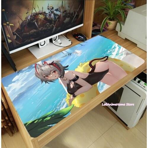 Anime Game Arknights W Large Mouse Pad Thicken Laptop PC Gaming Mice Mat Desk Keyboard Mat Anti-Slip Playmat Otaku Cosplay