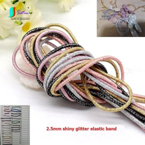 Diameter 2.5mm Round Rainbow Gold Silver Pink Hair Rope Circle Material Purl Lurex Thread Elastic Cord Band A0185L