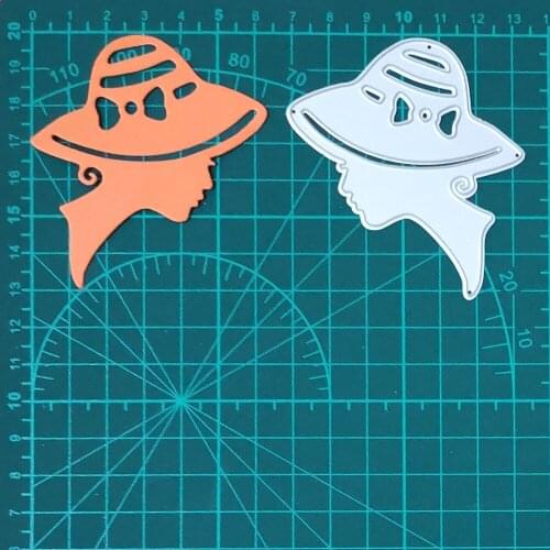 Lady With Hat Metal Cutting Dies Real Picture Cut Die Scrapbook Paper Craft Knife Mould Blade Punch Stencils Dies 2020 New
