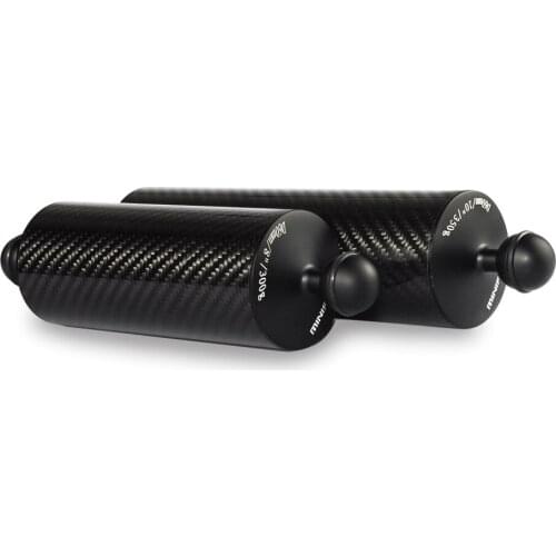 MINIFOCUS 2PCS D60mm Carbon Fiber Underwater Float Arm Double Ball Buoyancy for Diving Tray Video Light/Strobe Floating System