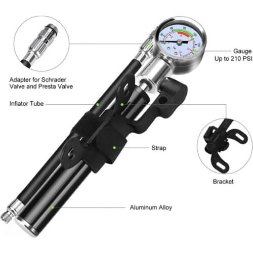 16 In 1 Combination Portable Cycling Set Tool, Mini Pump Barometer Wrench Screwdriver Tool Mountain Bike Bicycle Repair Kit