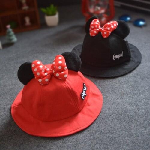 New Toddler Hat Infant Baby Girls Bucket Hat Cute EarsTwo Sided Cotton Beach Cap Summer Outdoor Sunshade Bucket Hats