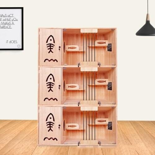 120*60*180 Solid Wood Three-story New Cat Villa House Delivery Room Display Cabinet Breeding Cage Pet Supplies