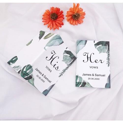 Personalized Wedding Vow Book Custom Names Signature Book Party Wedding Gifts for Bride and Groom Set of 2 Books