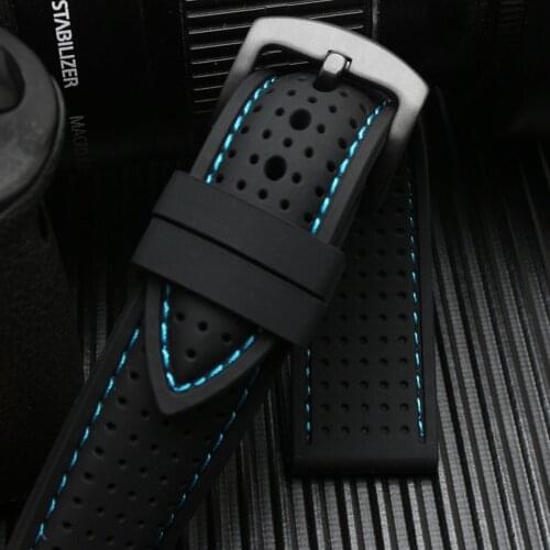 Silicone watch band 20mm 22mm 24mm for huawei Samsung watchband sport rubber strap for Mido Tissot Omega watches Accessories