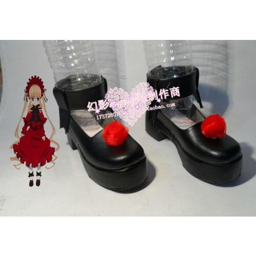 Rozen Maiden ShinKu Black Halloween Cosplay Shoes Thick Heels H016