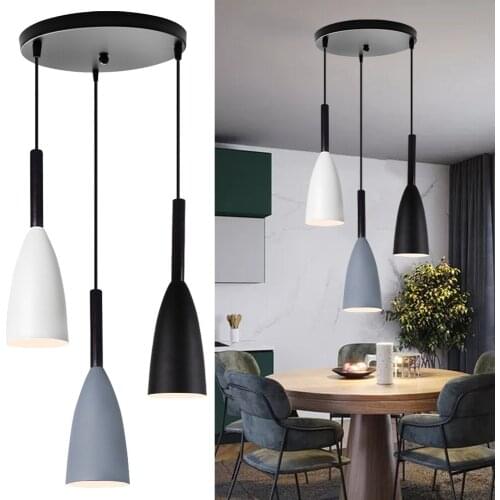 Nordic Modern LED 3 Pendant Lights Lighting Vintage Industrial Retro Pendant Lamp Home Kitchen Living Room Fixtures Hanging Lamp