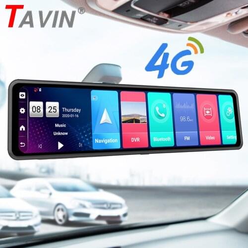 TAVIN 4G Mirror Dash Cam Android 8.1 Car dvr recorder Full HD 1080P Car Video Camera with ADAS GPS Navigation Dual Lens Camera