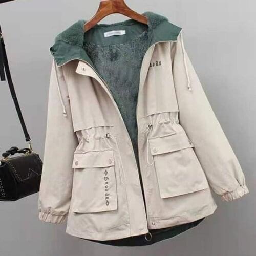 Womens Short Style Padded All-match New Korean-Style Casual Trench Coat