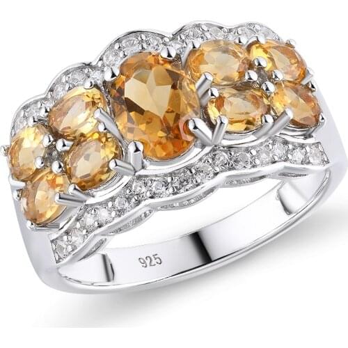 GZ ZONGFA New Design Delicate Style Natural Citrine Luxury Fashion 925 Sterling Silver Ring For Women Valentines Day Gift