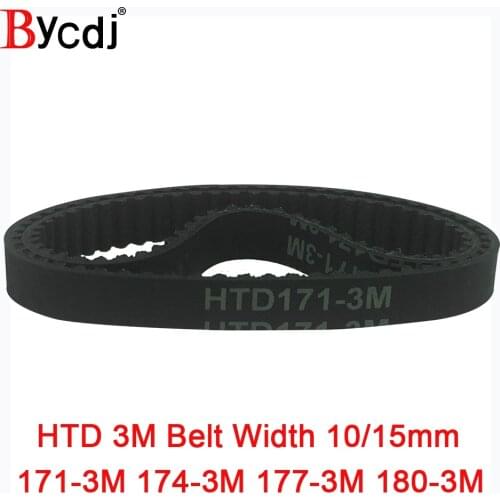 Arc HTD 3M Timing belt length=171 174 177 180 width 6-15mm Teeth57 58 59 60 HTD3M synchronous pulle 171-3M 174-3M 177-3M 180-3M