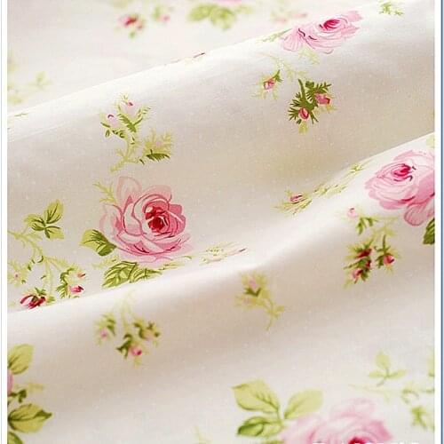 160CMx50CM beige dot rose floral cotton fabric crafts material scrapbooking patchwork fabric dressmaking bedding sewing tissue