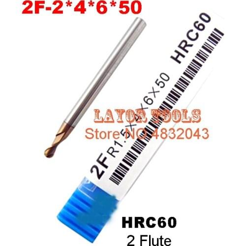 2F-2.0*4*6*50 HRC60,carbide Square Flatted End Mills coating:nano TWO flute diameter 2.0mm, The Lather,boring Bar,cnc,machine