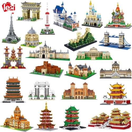 3D World Famous Architecture Puzzle particle puzzle toy building blocks adult childrens puzzle mens and womens birthday gifts