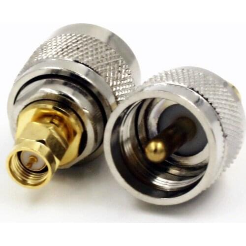 50PCS UHF male plug to SMA male plug RF coaxial connector straight high quality copper adapter