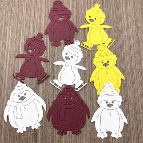 6pcs/set Cartoon Penguin Cutting Dies Christmas Metal Cutting Dies Stencils for DIY Scrapbooking Album Paper Card Embossing