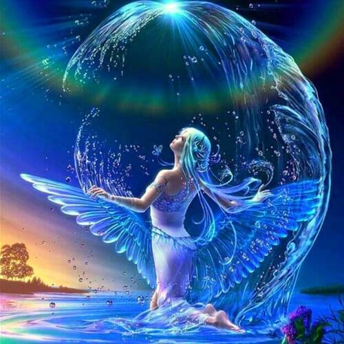 Diamond embroidery Cartoon beauty full square Diamond mosaic River fairy round drill Diamond painting Cross stitch angel elf art