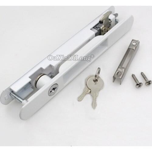 Free Shipping 2PCS 90 Type Sliding Door Hook Locks for Aluminium Alloy Balcony Door and Window Lock w Keys