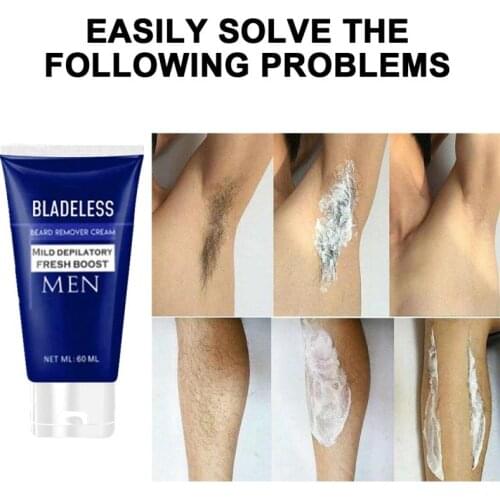 BLADELESS Hair Removal Cream Mens Facial And Beard Hair Removal Cream Highly Effective Gentle And Painless Shaving Hair Removal