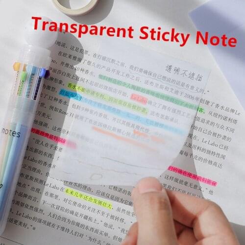 Transparent Sticky Note Pads Waterproof Self-Adhesive Memo Notepad School Office Supplies Stationery