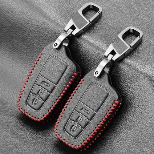 Keychain Leather Car Smart Key Cover Protective Case Holder For Toyota Camry CHR Prius Corolla RAV4 Prado 2017 2018 Accessories