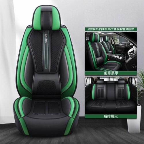 Car Seat Cover Lzcs Front/Rear Vehicle Cushion Not Moves Universal Pu Leather Green/Blue Non-Slide For Renault Clio F8 X45