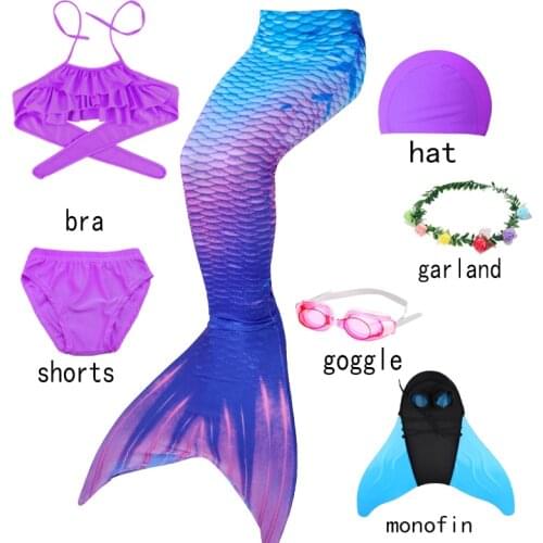 Mermaid costumes kids Swimsuit Bikini Flipper Mermaid Tails swimsuit mermaid with monofin for Swimming Mermaid tail Costumes