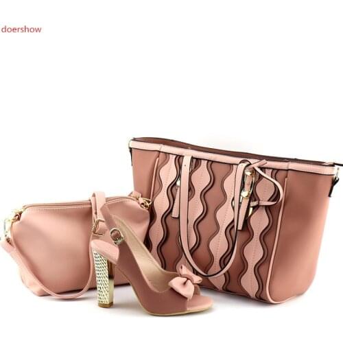 Doershow African Women Shoes And Bags Set Italian Shoes And Matching Bags For Party High Quality Fashion Women shoes SUL1-5