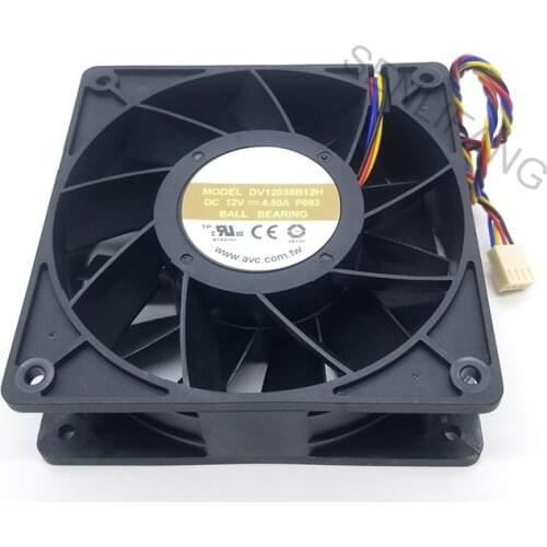 FOR DV12038B12H Double Ball Bearing Super Violence Booster Cooling Fan DC 12V 4.5A 5200RPM 12038 12CM 120*120*38mm 4 Wires