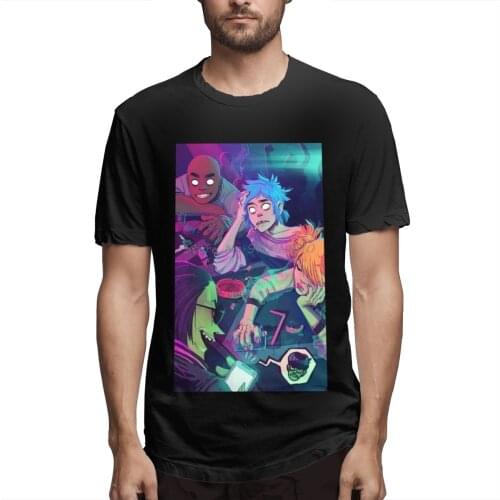 Gorilaz Party Rock T Shirt Oversized Cotton Crewneck Short Sleeve Men T Shirt Men Cotton Tees Streetwear Harajuku