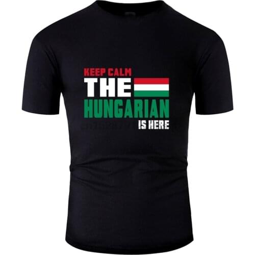 Print Classic keep calm hungary gift budapest flag hungarian t-shirt Formal summer men t shirt round Neck Top Quality