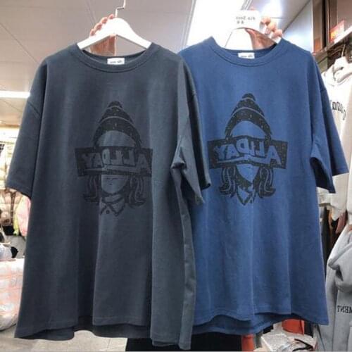 European American Style T-shirts Women Spring Summer Short Sleeve O Neck Women Tops Tees Casual Loose T shirt Women