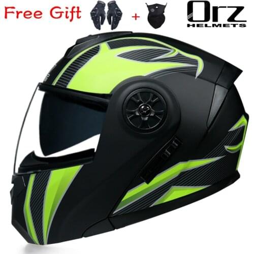 Full Face Racing Capacete Ciclismo Modular Filp Up Motorcycle Helmet Scooter Casco Moto Dual Lens DOT Approved Kask