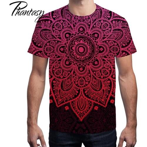 Phantasy 2021 Summer Men T-shirt Fashion Mandala Unisex Short Sleeve Casual Loose Streetwear Tops 3D Printed Oversize T Shirt