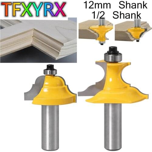 2pcs 12mm 1/2inch Shank Round Over Bead&Ogee Router Bit Set Door Frame Moldiing Line Knife Woodworking Machine Milling Tools