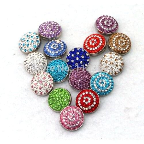 Wholesale 160pcs/lot Mix16colors Round Silver Rhinestones Buttons Flatback Crystal Decorative snap or snap button Accessories