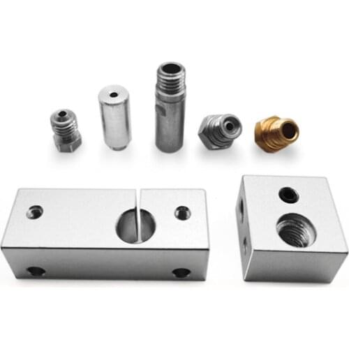 MK10 All Metal Hot End Kit with Cooling Heat Blcok 0.4mm Nozzel for Creator Pro 3D Printer Part for Wanhao i3 Dupicator D4/I3
