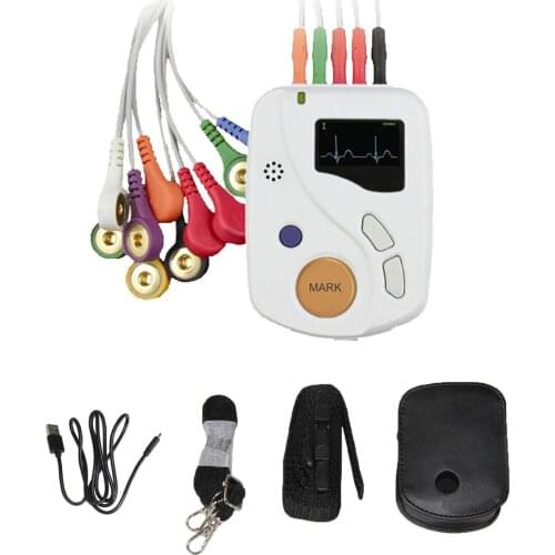 Portable 12 Lead 48 Hour Dynamic EKG Holter Handheld ECG Electrocardiog Recorder Analyzer Software TLC6000 usb pc sw