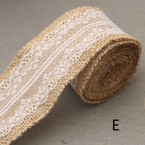2m Natural Burlap Ribbon Roll 5cm Wide Non-Elastic Vintage Lace Rolls DIY Embroidery Decoration for Sewing Wrapping ALI88
